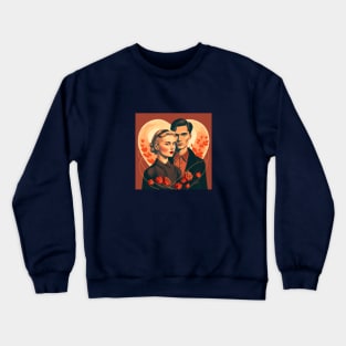 Illustration of handsome young couple in heart Crewneck Sweatshirt